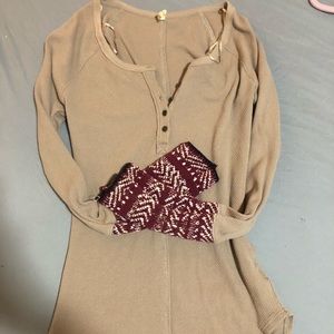 Thermal FREE PEOPLE button up size medium